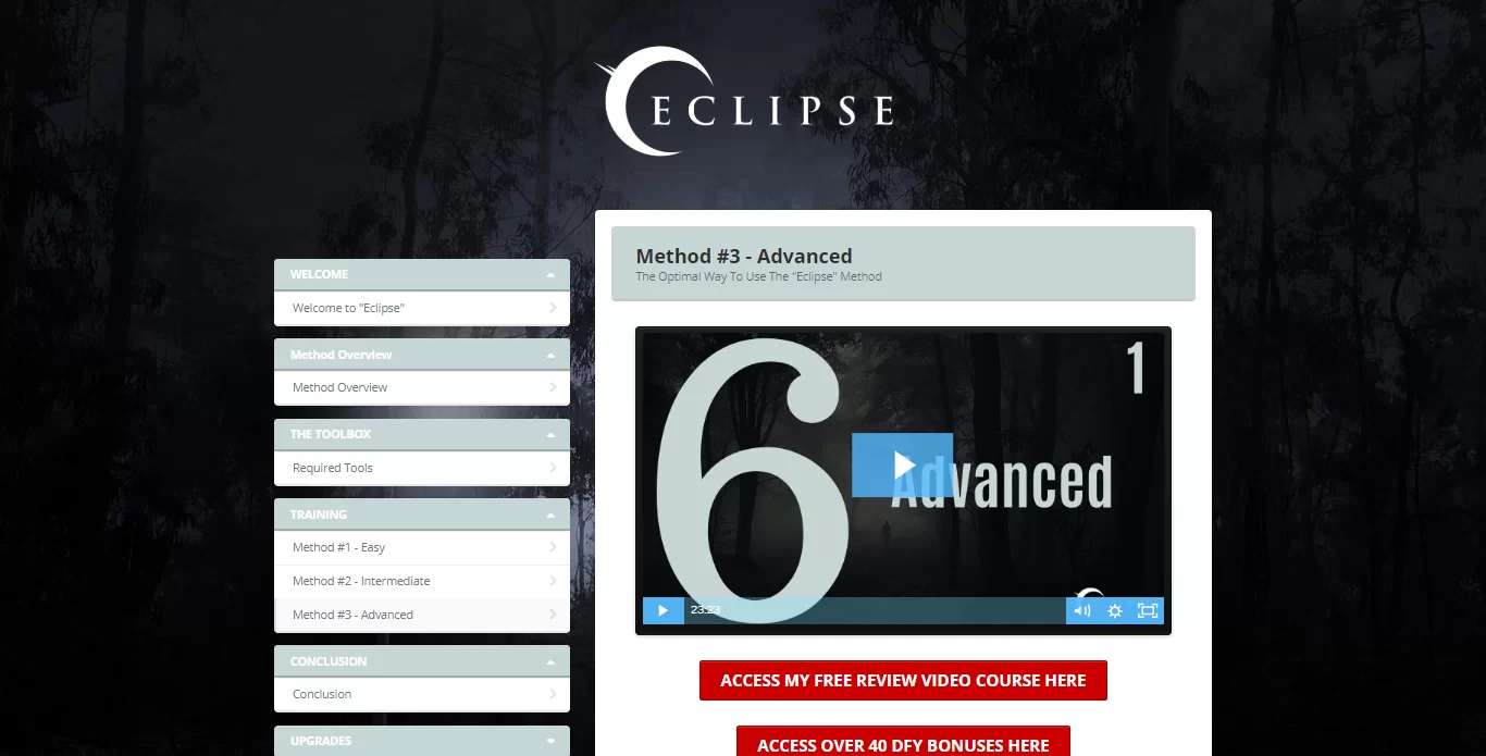 Eclipse Members Area Overview